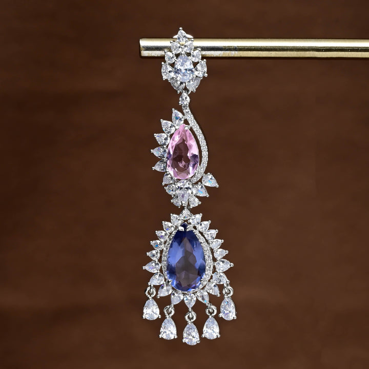 CZ White Gold Earrings