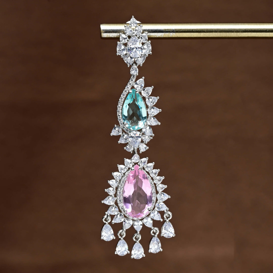 CZ White Gold Earrings