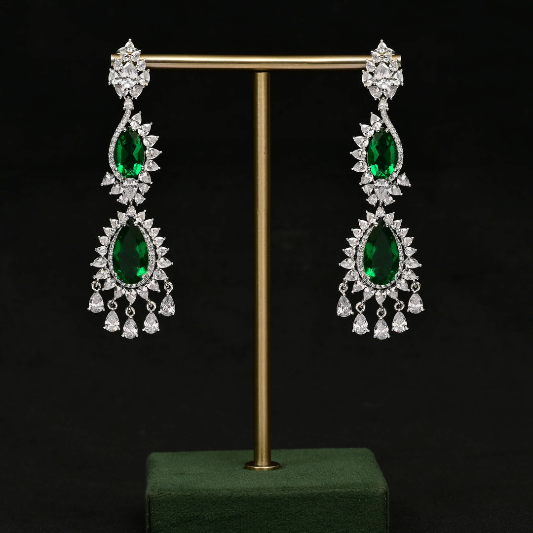 CZ White Gold Earrings