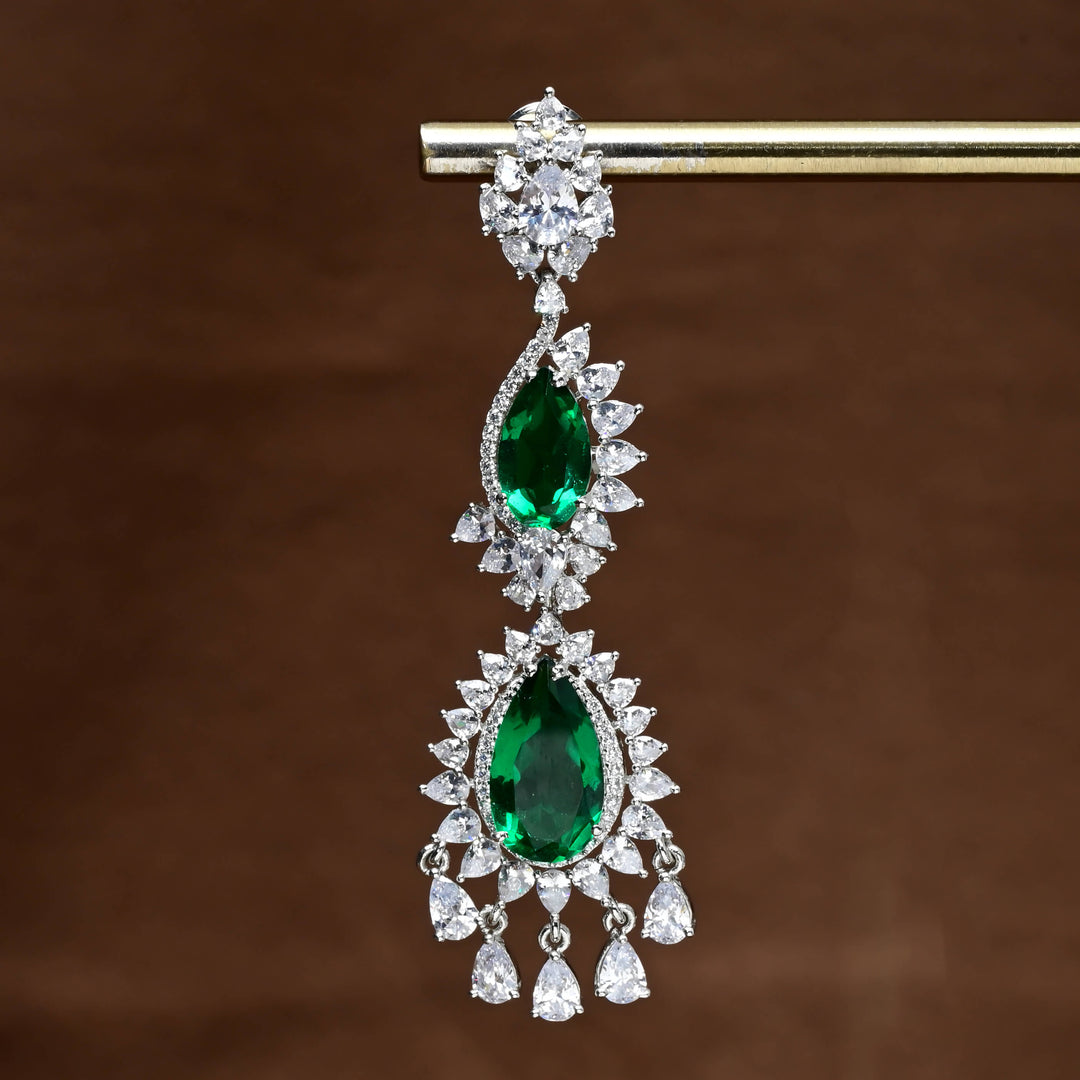 CZ White Gold Earrings