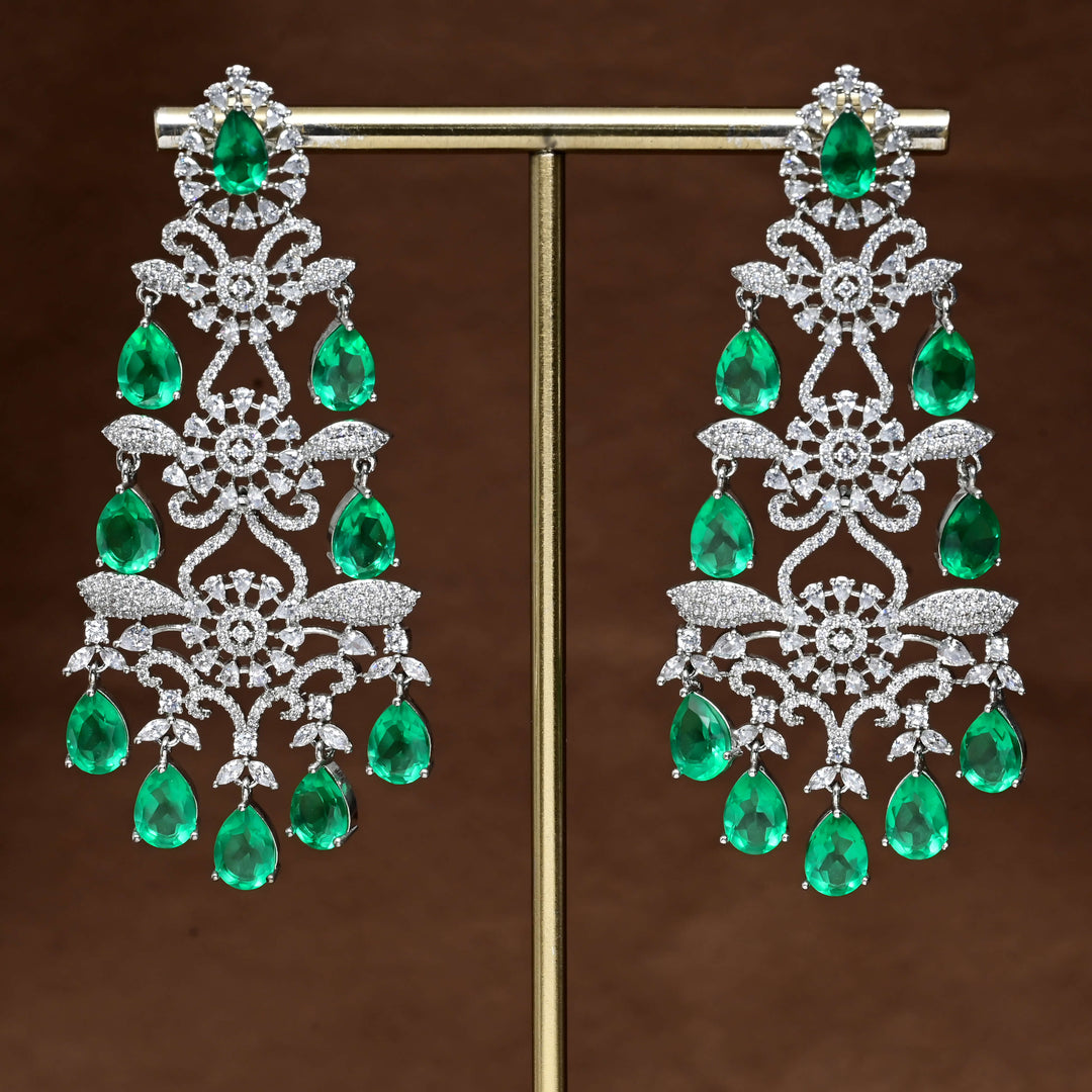 CZ White Gold Earrings