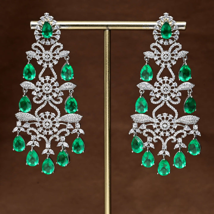 CZ White Gold Earrings