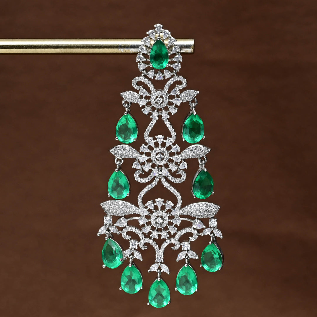 CZ White Gold Earrings