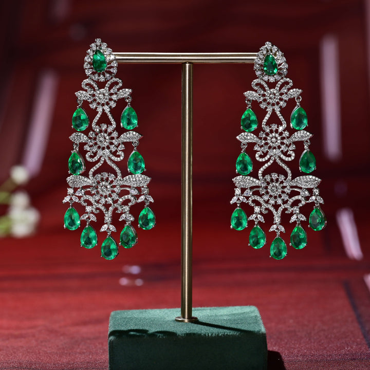 CZ White Gold Earrings