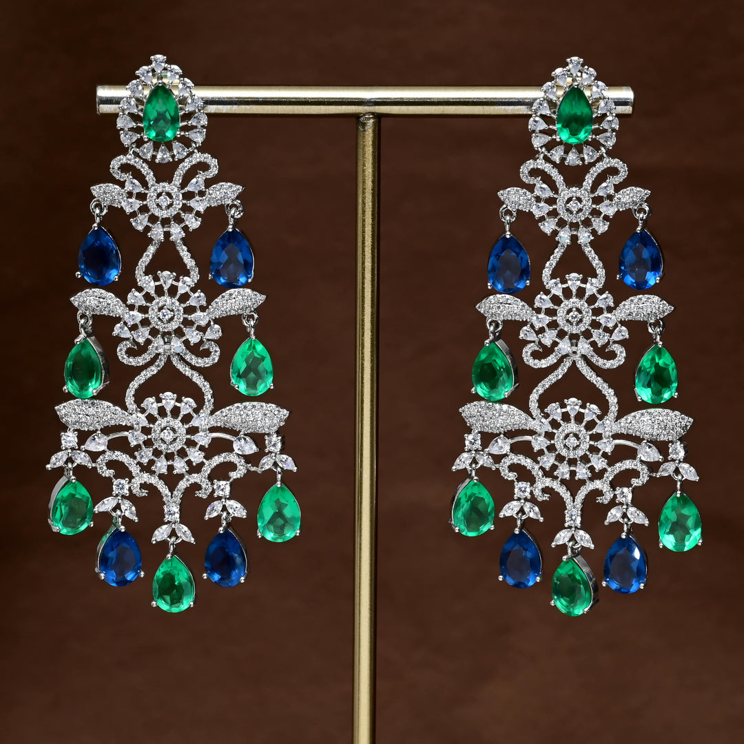 CZ white Gold Earrings