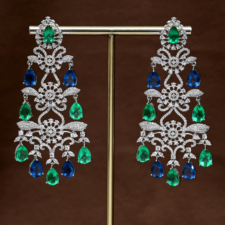 CZ white Gold Earrings