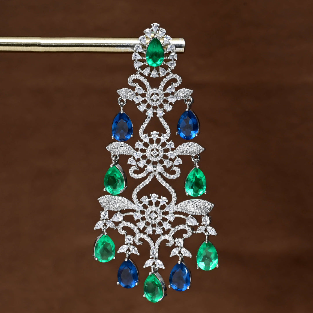CZ white Gold Earrings