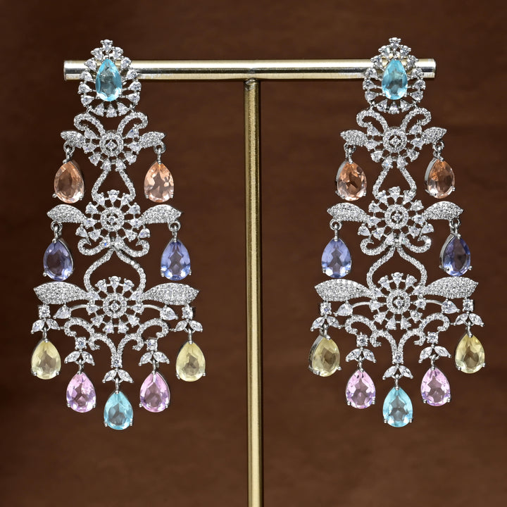 CZ White Gold Earrings