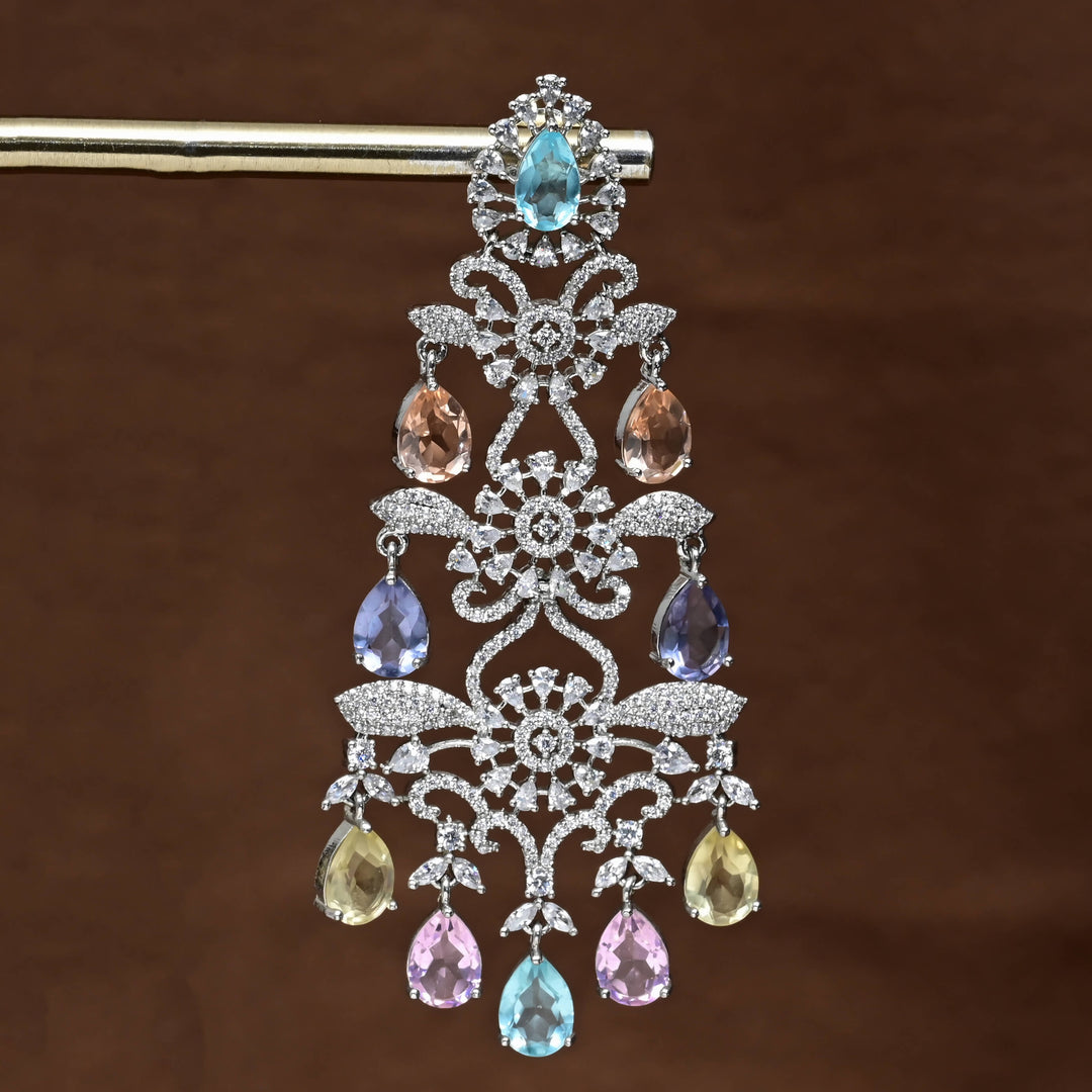 CZ White Gold Earrings