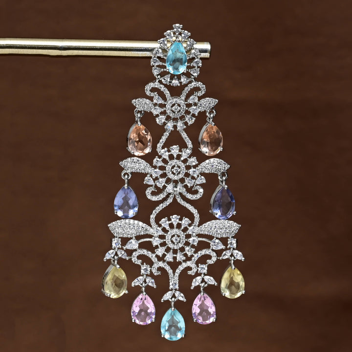CZ White Gold Earrings