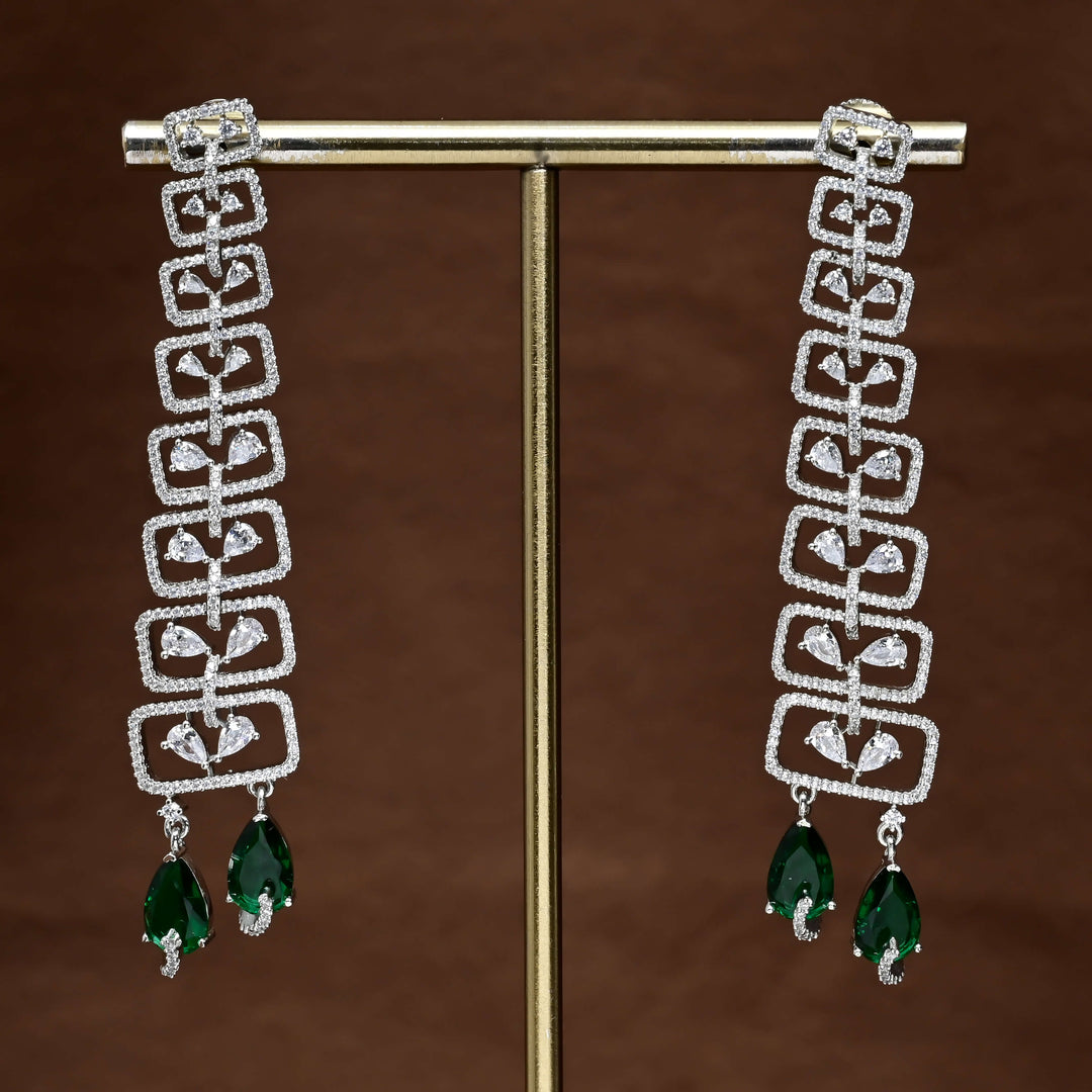CZ White Gold Earrings