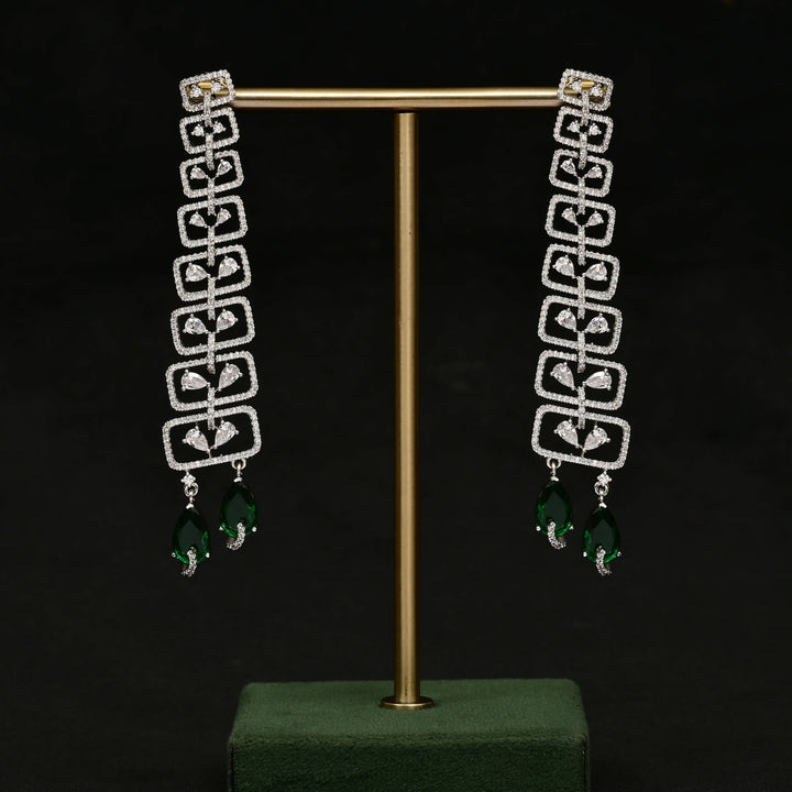 CZ White Gold Earrings