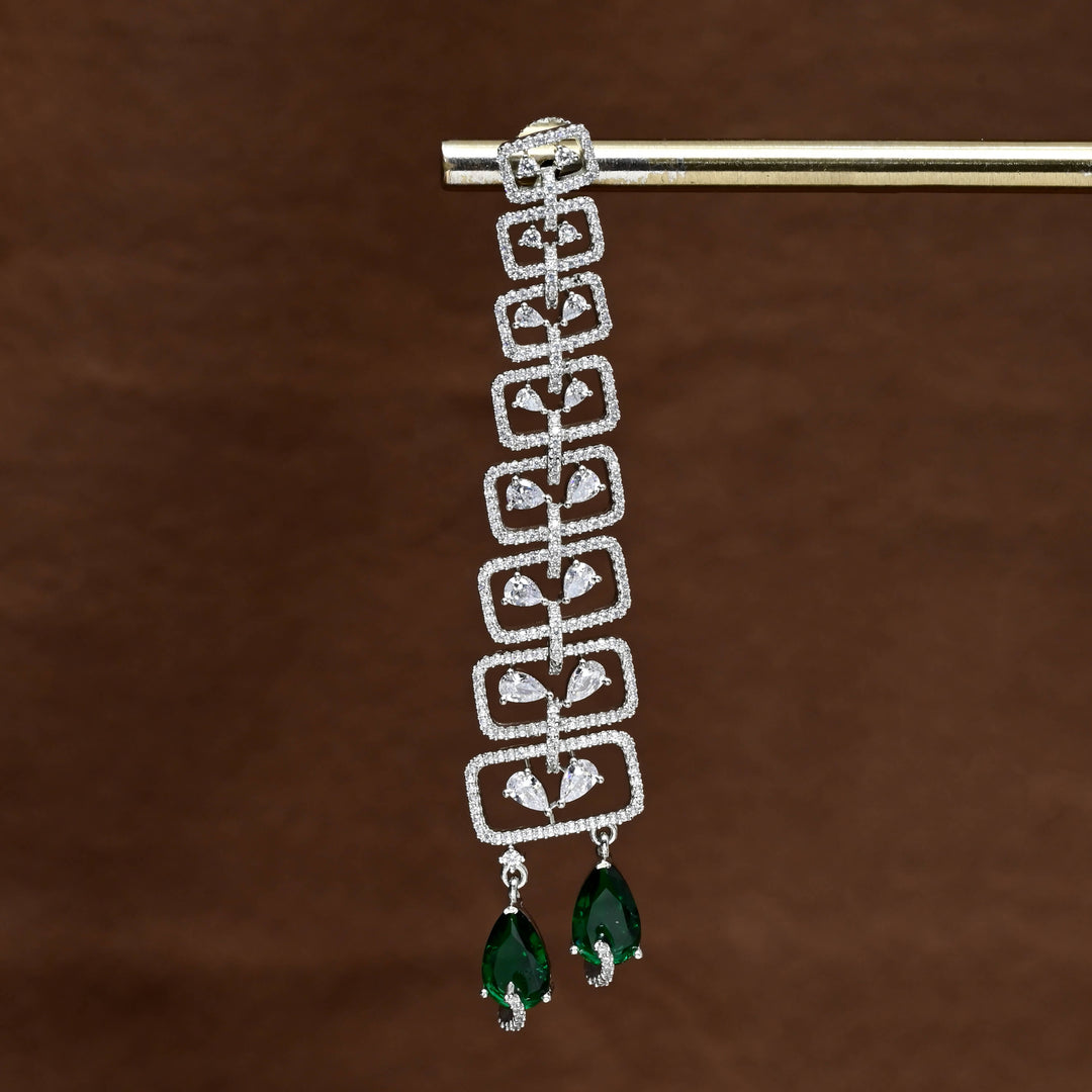 CZ White Gold Earrings