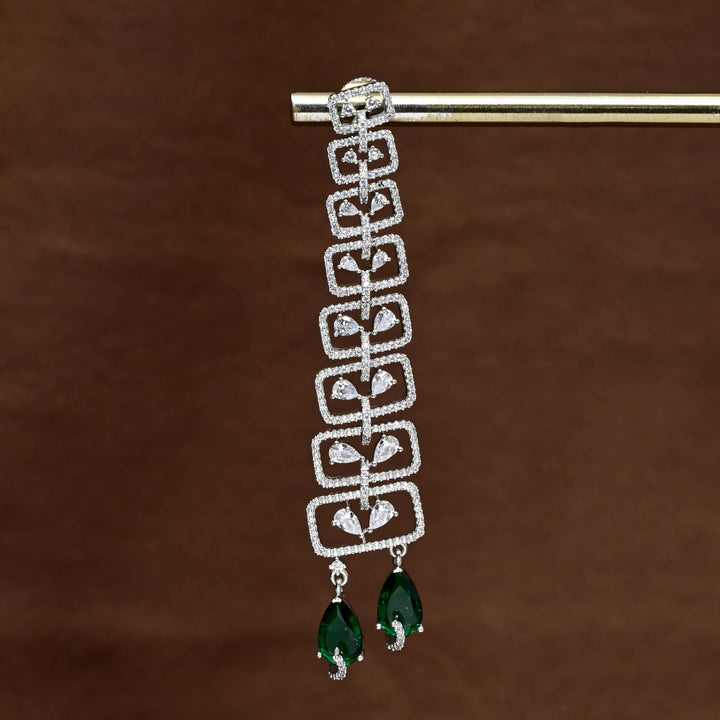 CZ White Gold Earrings