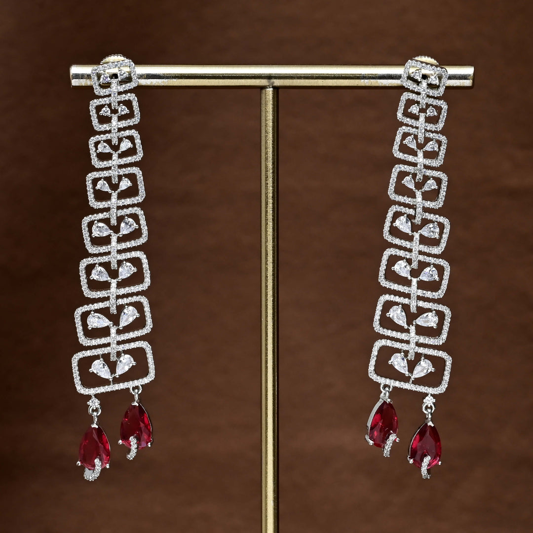 CZ White Gold Earrings