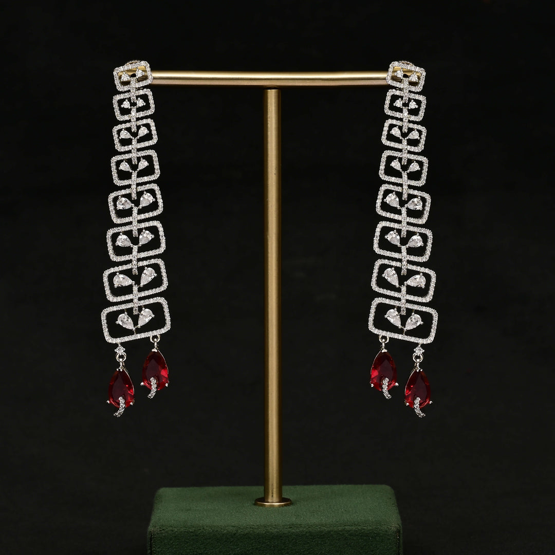 CZ White Gold Earrings