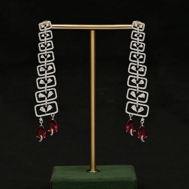 CZ White Gold Earrings