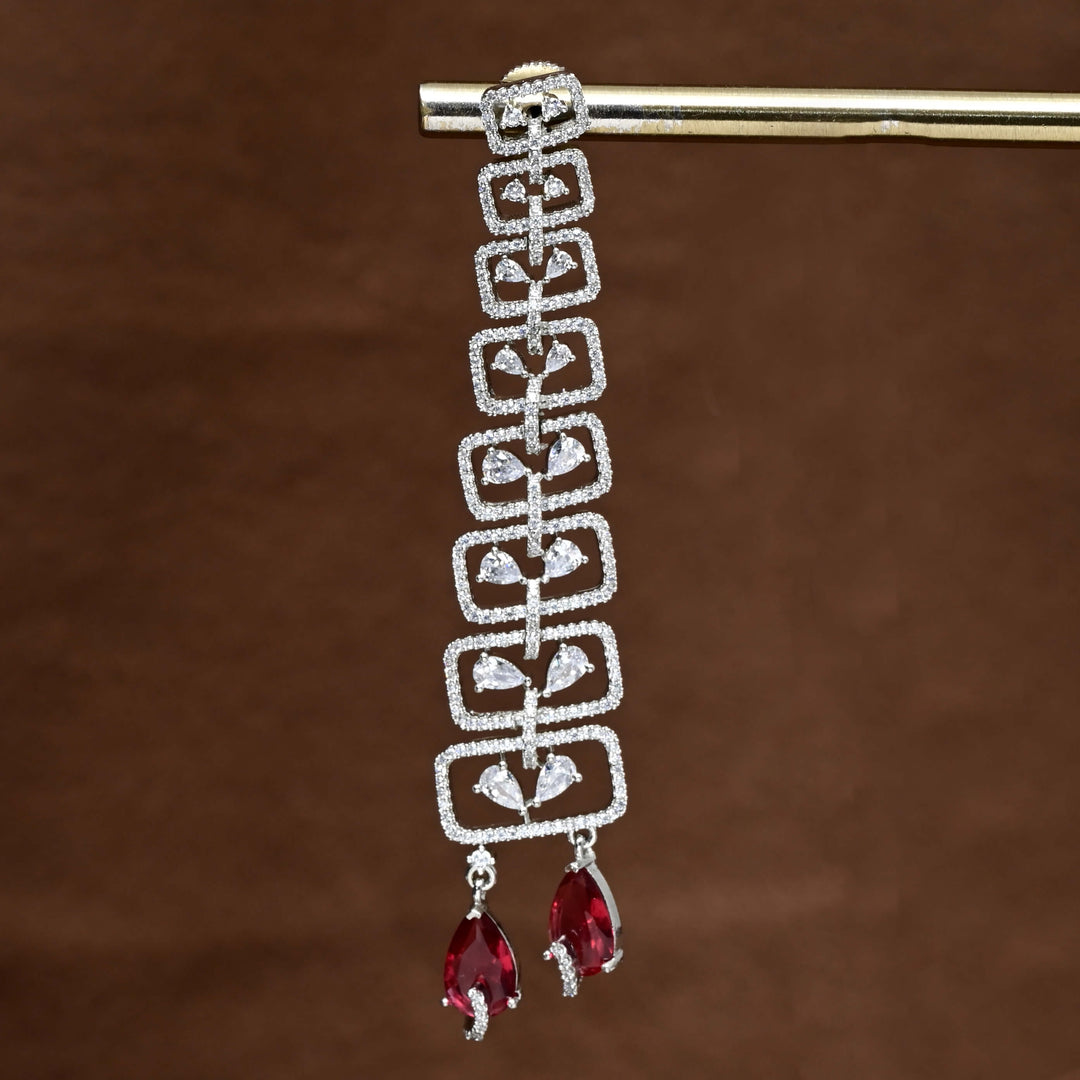 CZ White Gold Earrings