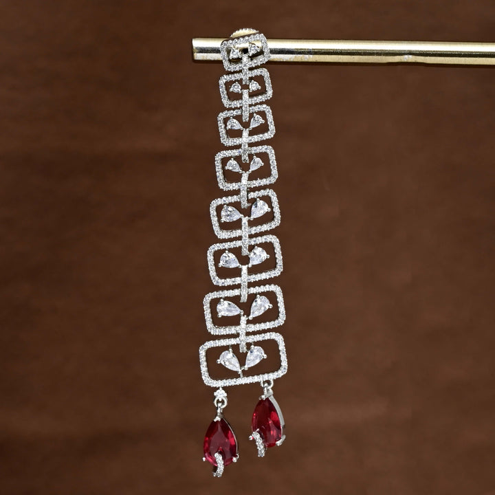 CZ White Gold Earrings