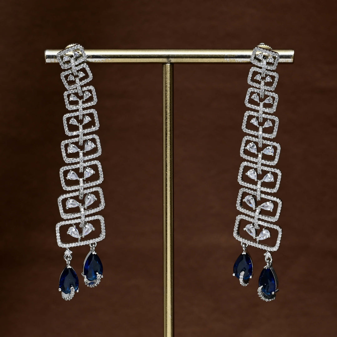 CZ White Gold Earrings
