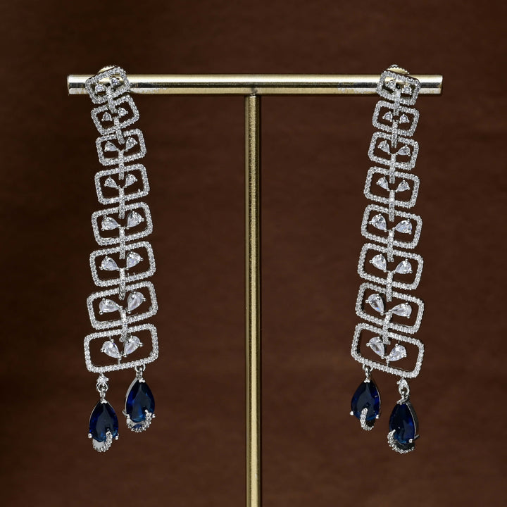 CZ White Gold Earrings