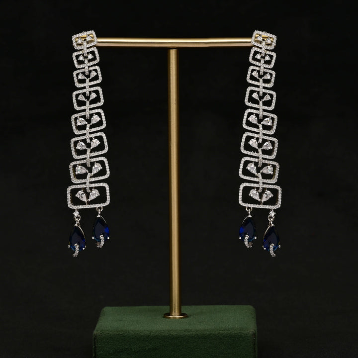 CZ White Gold Earrings
