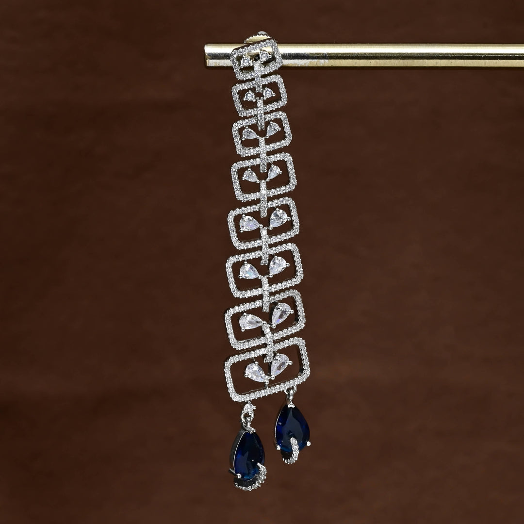 CZ White Gold Earrings