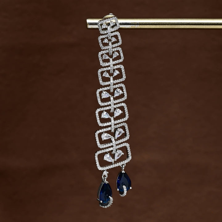CZ White Gold Earrings