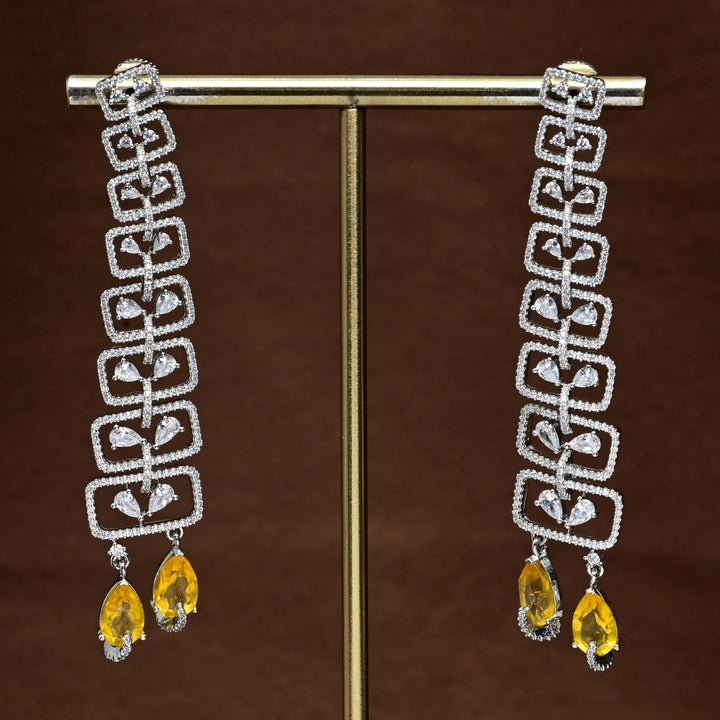 CZ White Gold Earrings