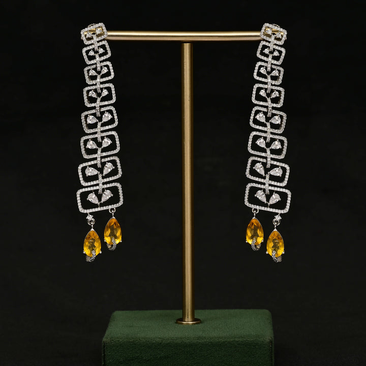 CZ White Gold Earrings