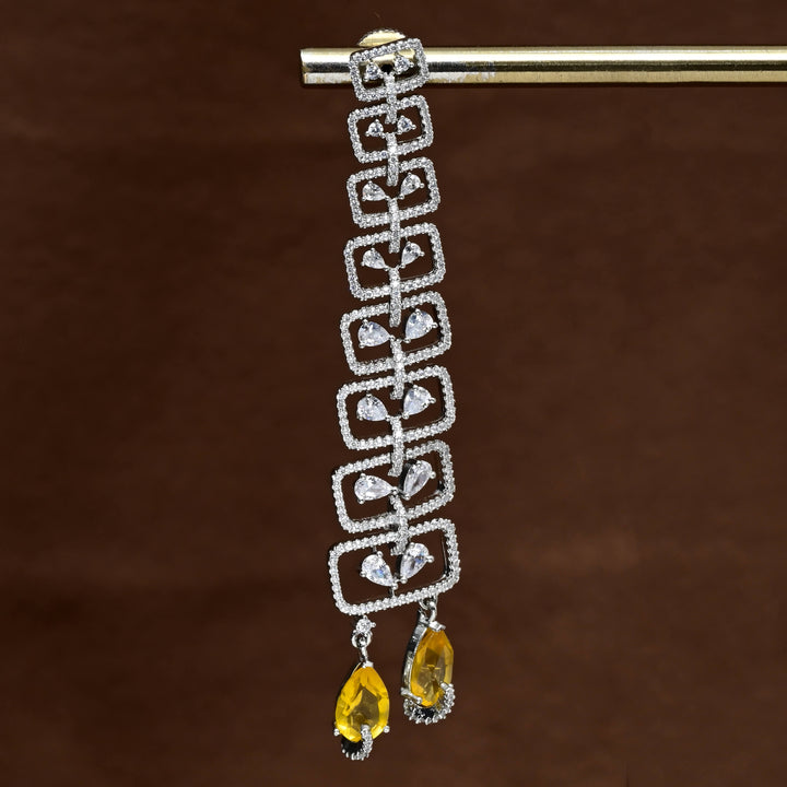 CZ White Gold Earrings