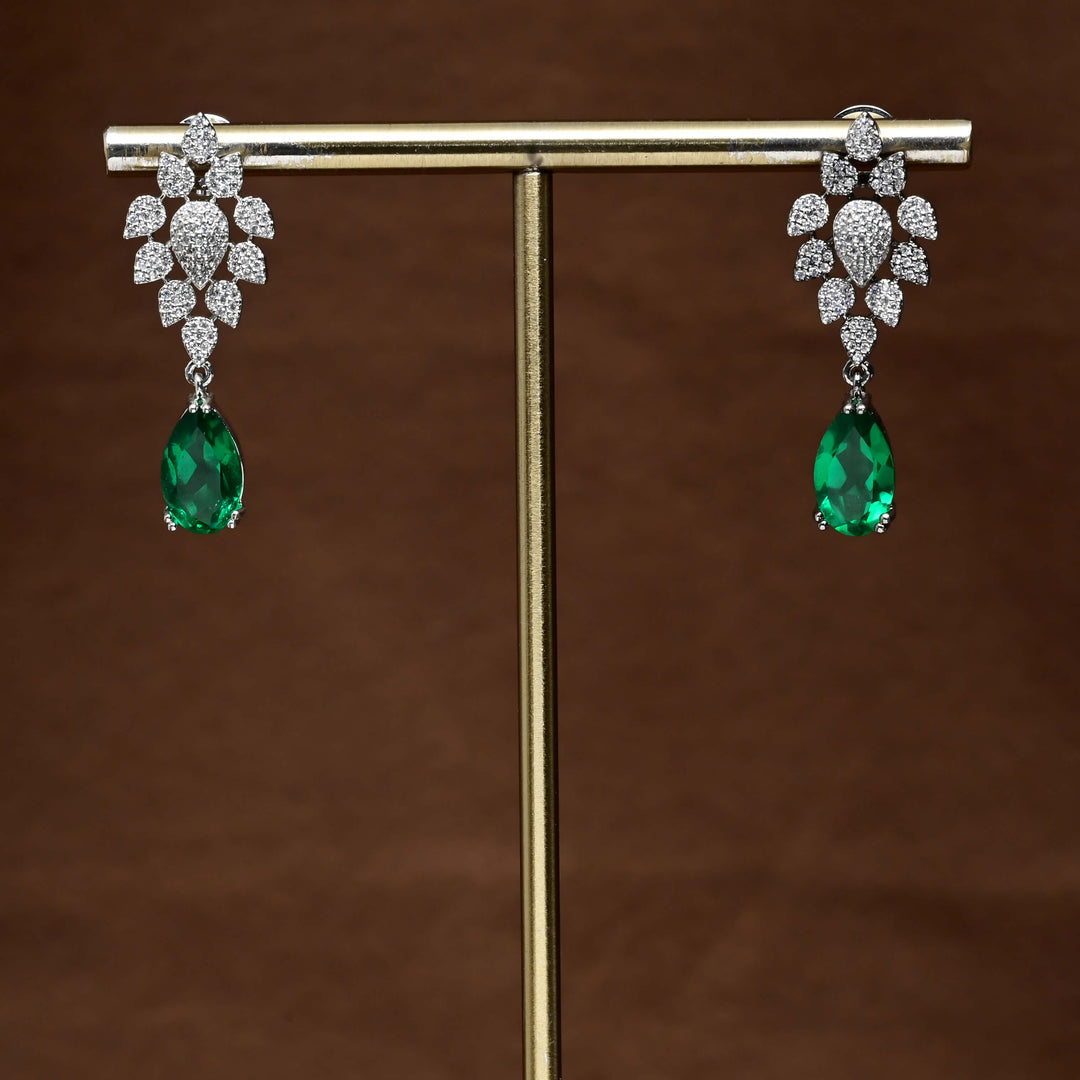 CZ White Gold Earrings