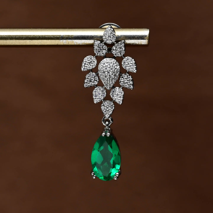CZ White Gold Earrings