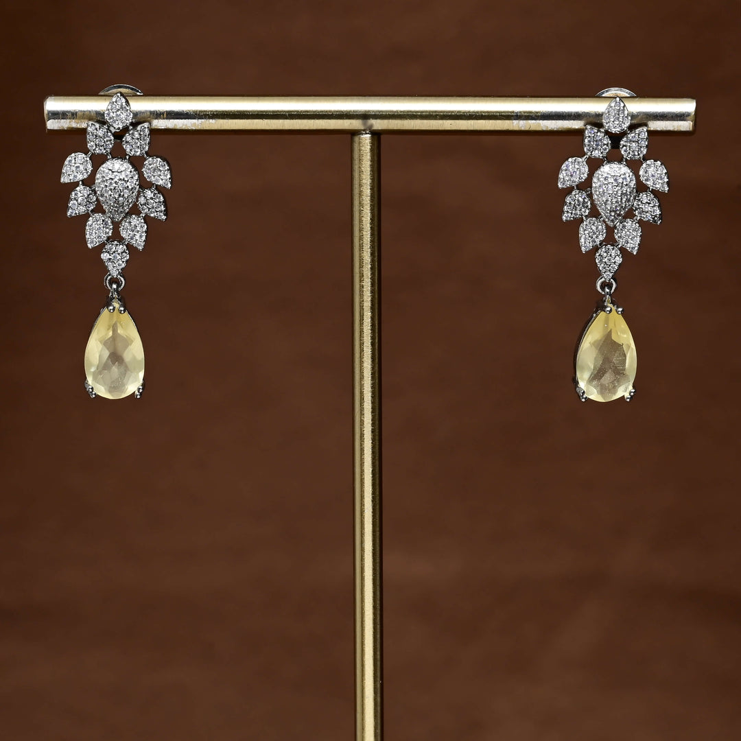 CZ White Gold Earrings