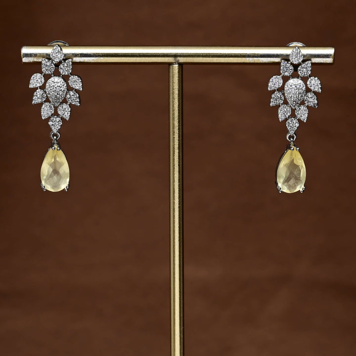 CZ White Gold Earrings
