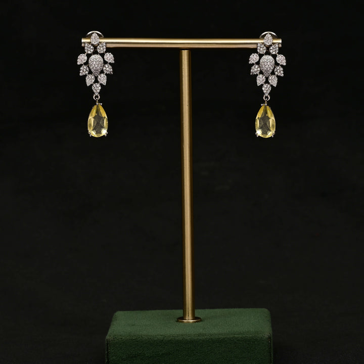 CZ White Gold Earrings