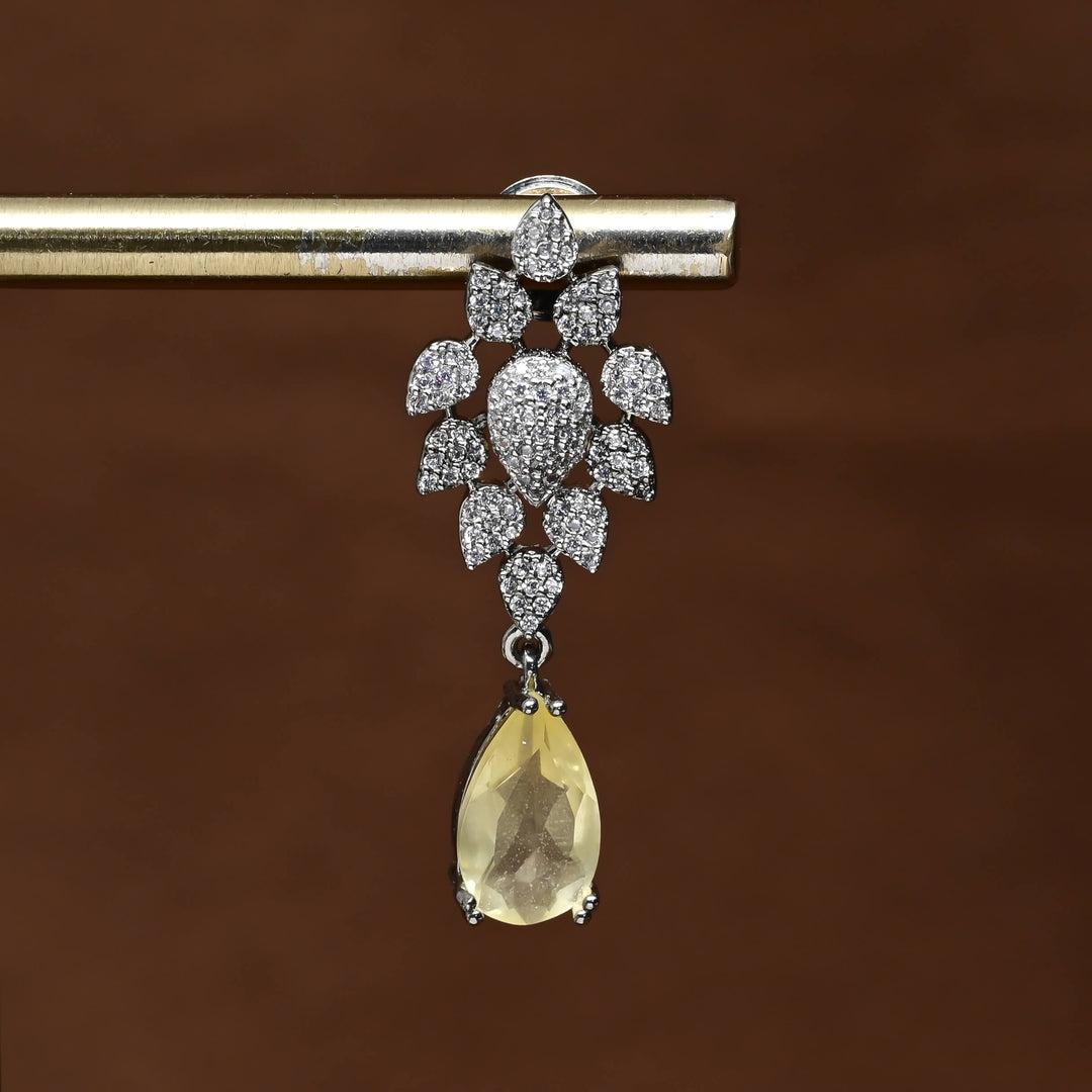 CZ White Gold Earrings