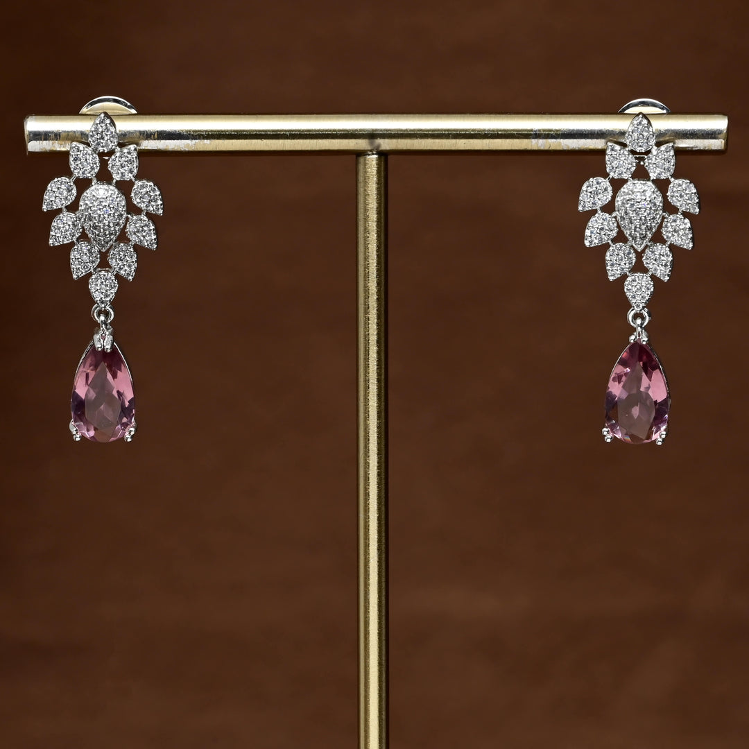 CZ White Gold Earrings