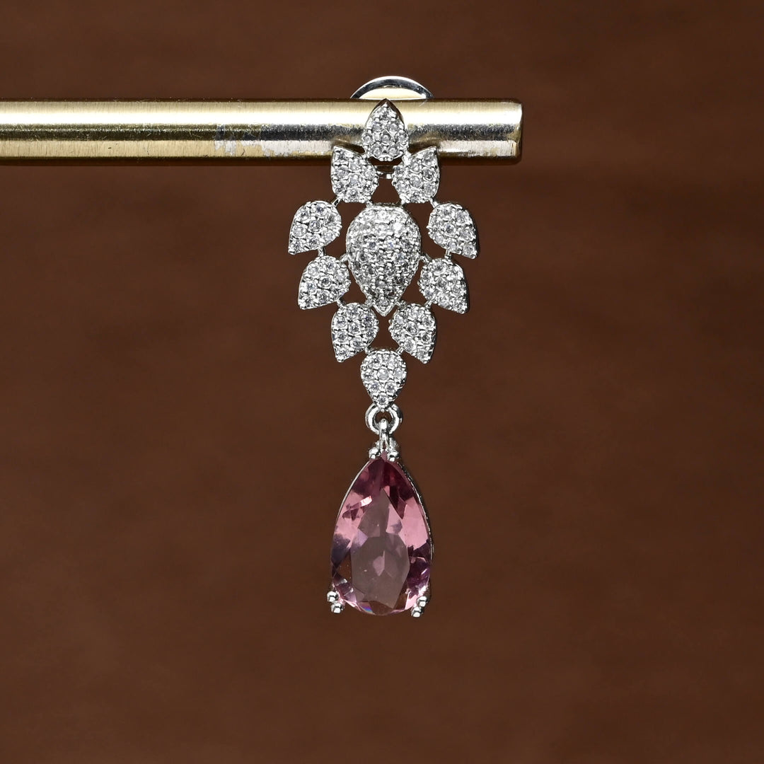 CZ White Gold Earrings