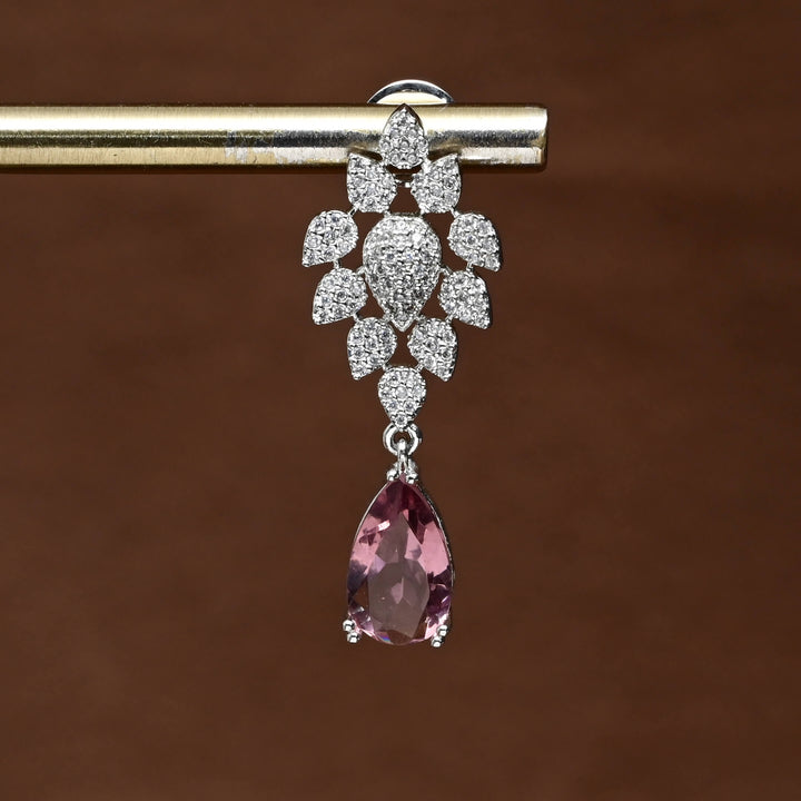 CZ White Gold Earrings