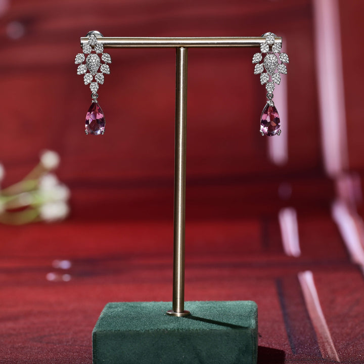 CZ White Gold Earrings