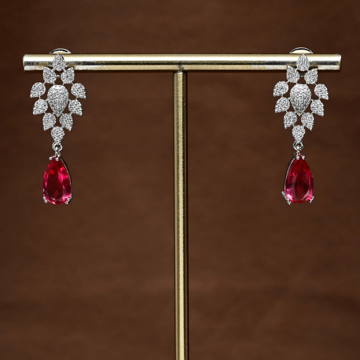 CZ White Gold Earrings