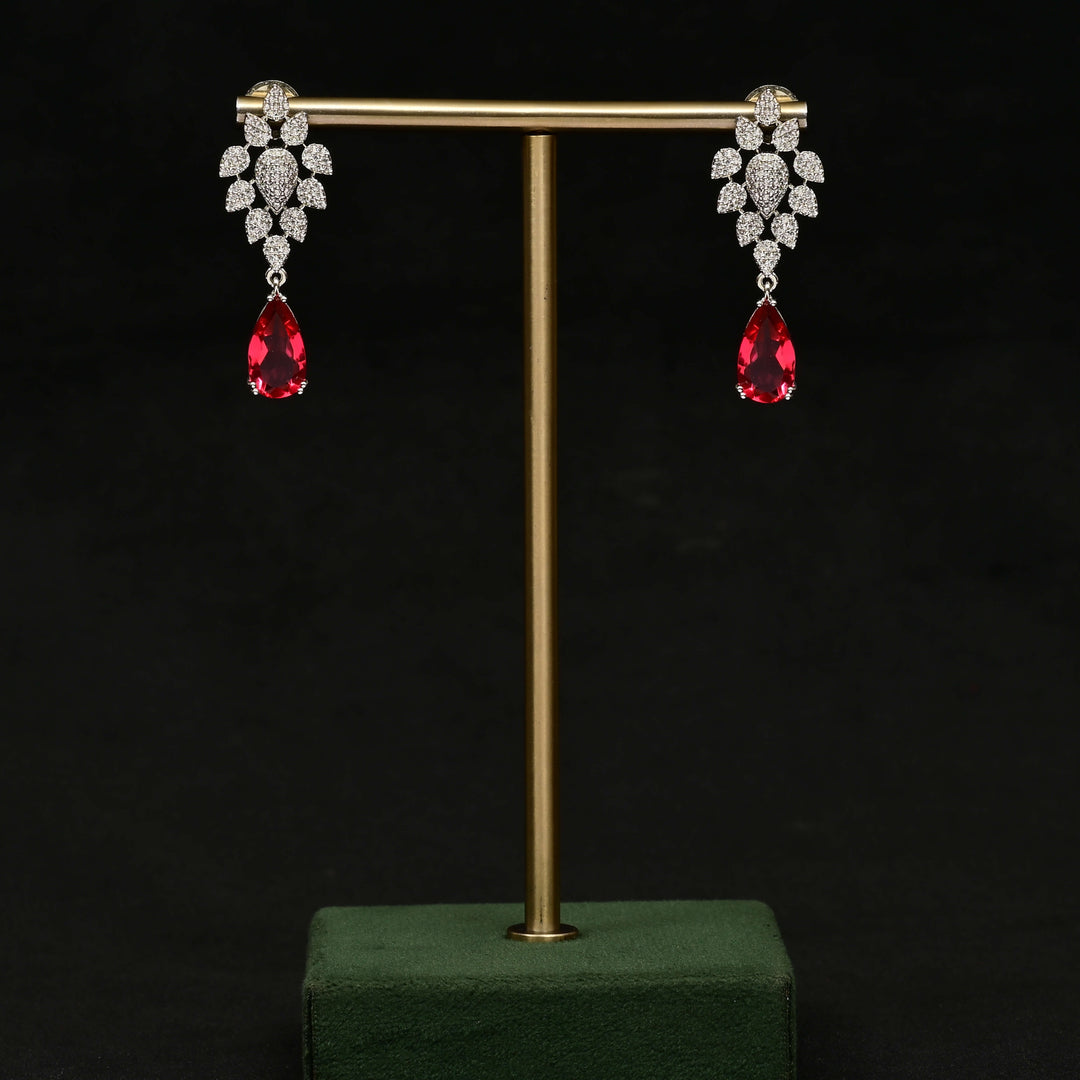 CZ White Gold Earrings
