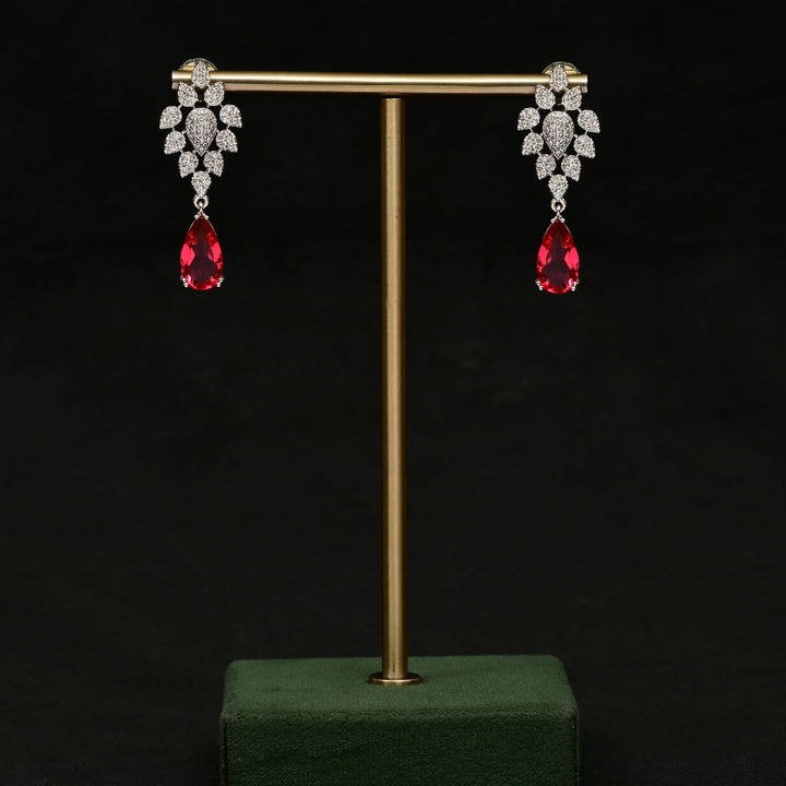 CZ White Gold Earrings
