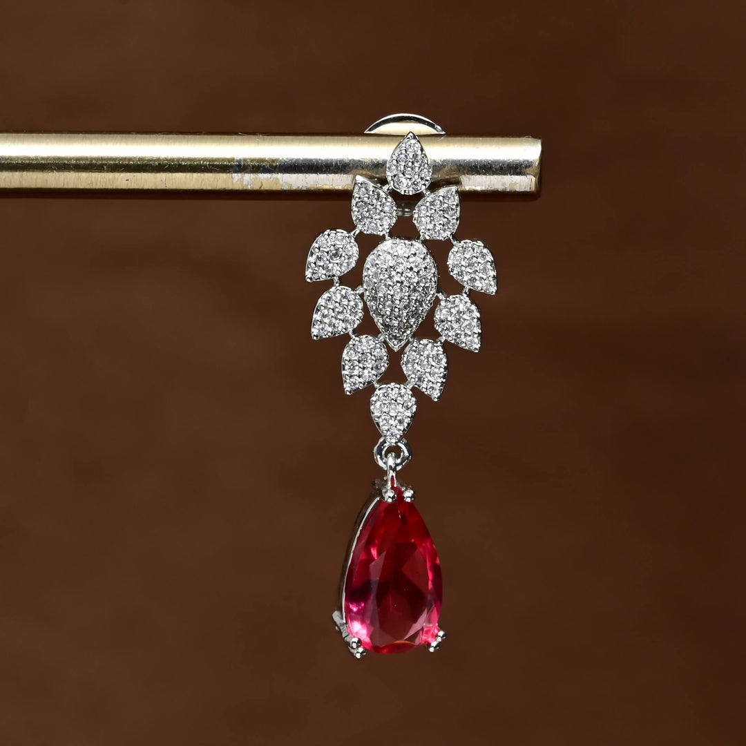 CZ White Gold Earrings