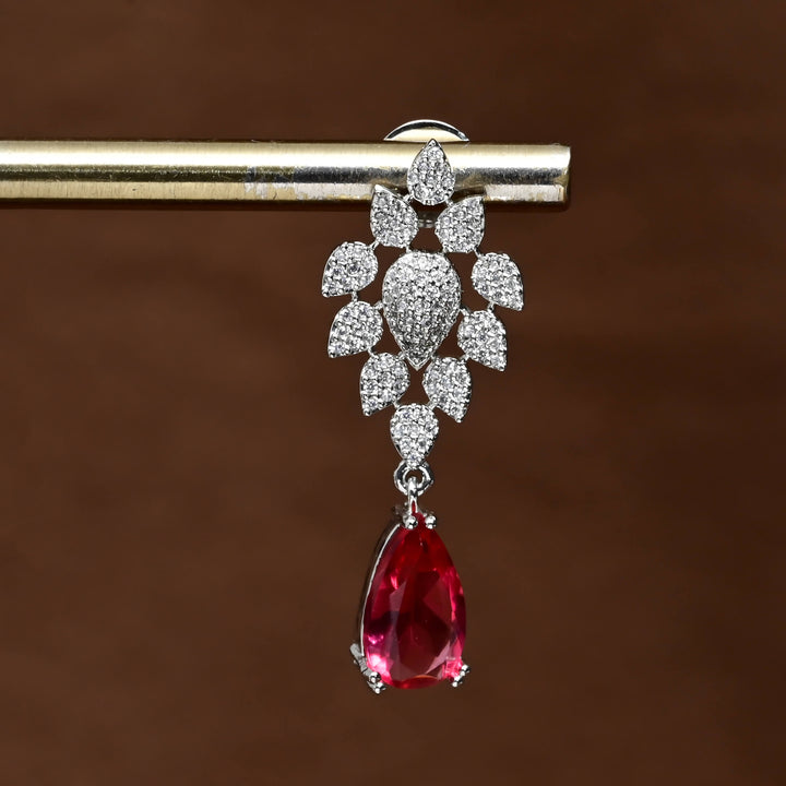 CZ White Gold Earrings