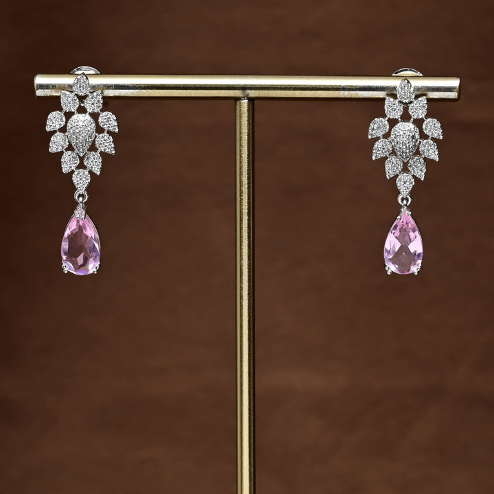 CZ White Gold Earrings