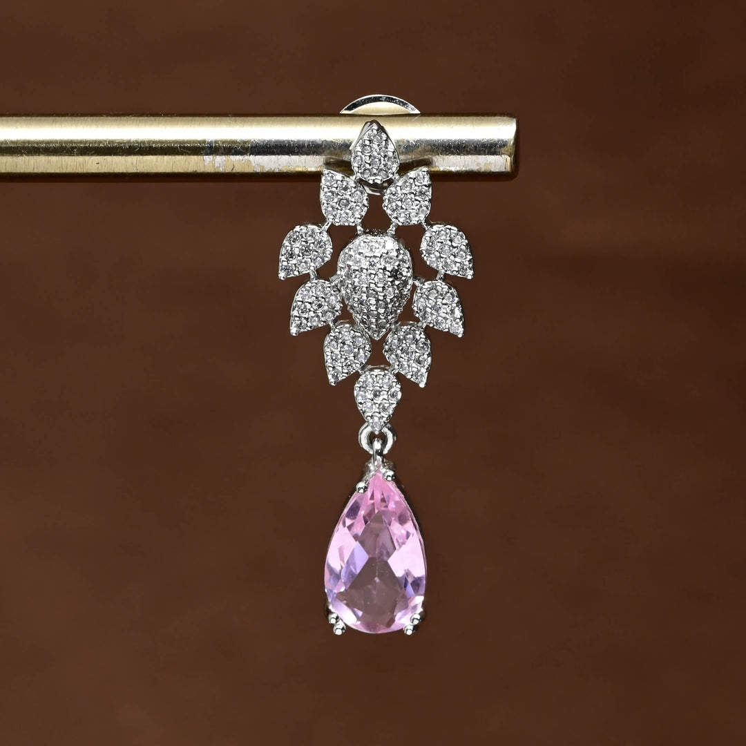 CZ White Gold Earrings
