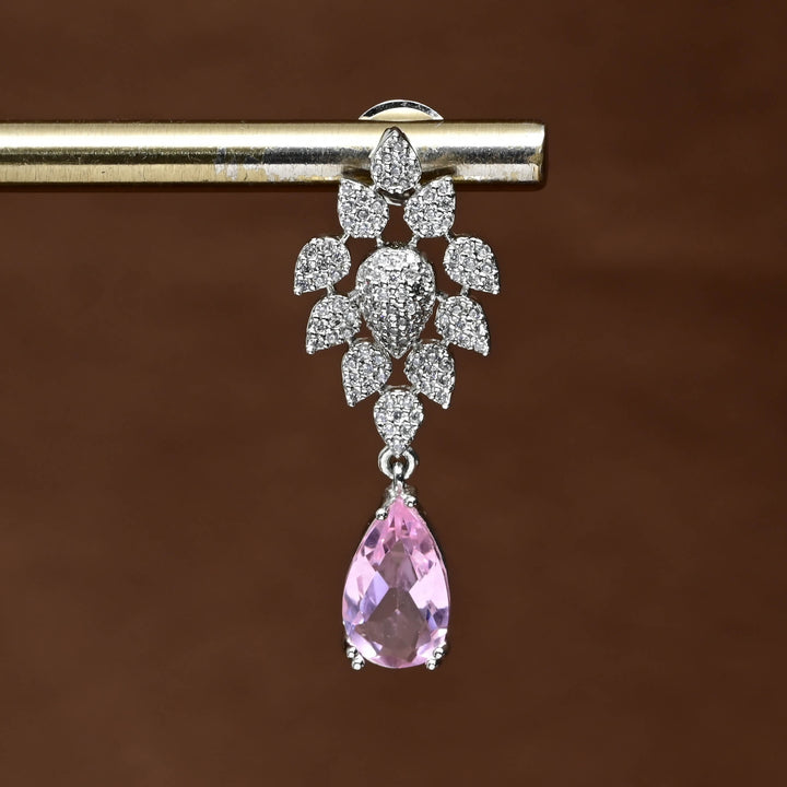 CZ White Gold Earrings