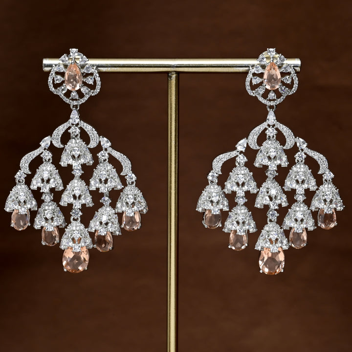 CZ White Gold Earrings